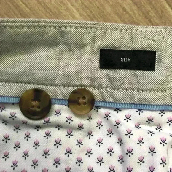 BONOBOS FLAT FRONT SLIM FIT LINEN Blend GRAY PANT SIZE 36x25 - Picture 7 of 7